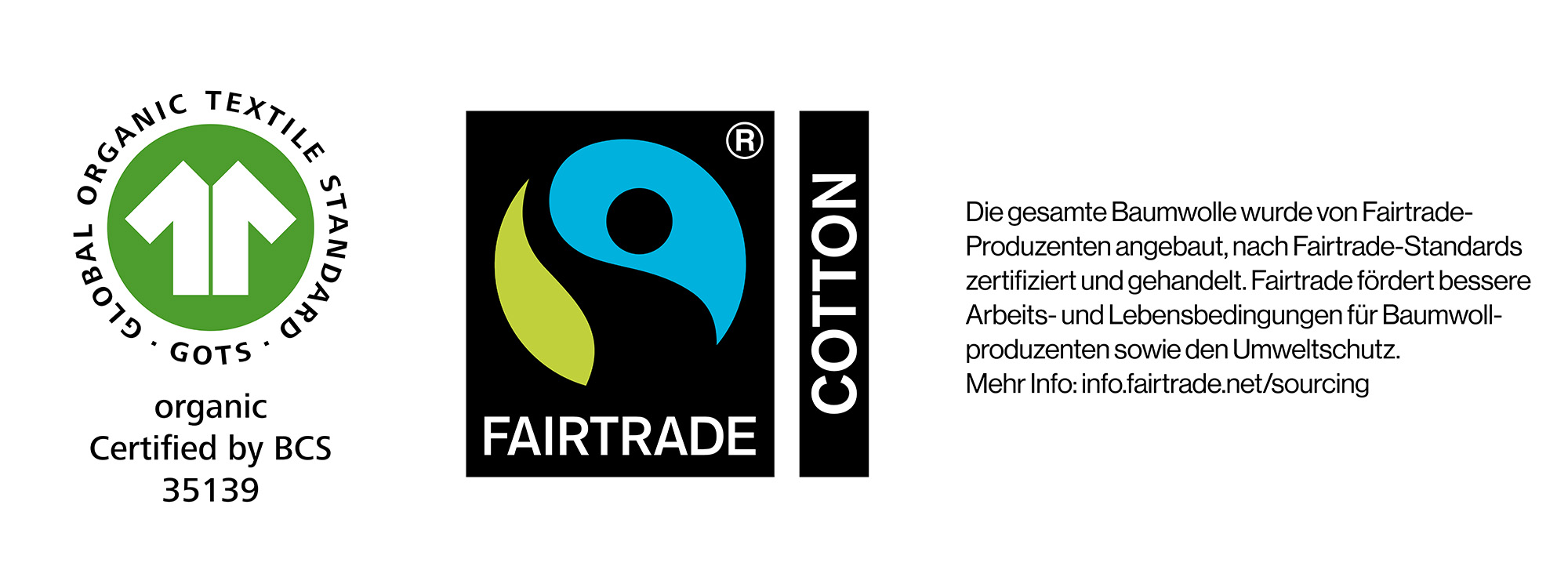 GOTS und Fairtrade Siegel